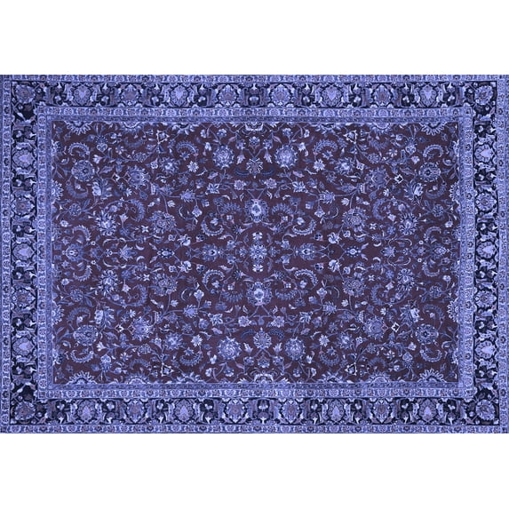 Ahgly Company Machine Washable Indoor Rectangle Persian Blue Traditional Area Rugs, 3' x 5'