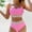 Pink, variant on HUPOM Two Piece Swimsuit For Women High Waist Sheath Bikinis Bikini Fashion Underwire Swimwear Clearance Green size 6