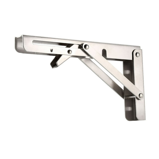 Soporte Plegable Uxcell de 8 pulgadas para Mesa, Escritorio, Montado en Pared, Brazo de Liberación Larga, Acero Inoxidable 1 pieza