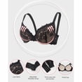 thumbnail image 4 of Hrsba Balconette Bra,Solid Color Lace Back Hook Closure Underwire Push Up Lifting Breathable Daily Wear Bra for Women, 4 of 7