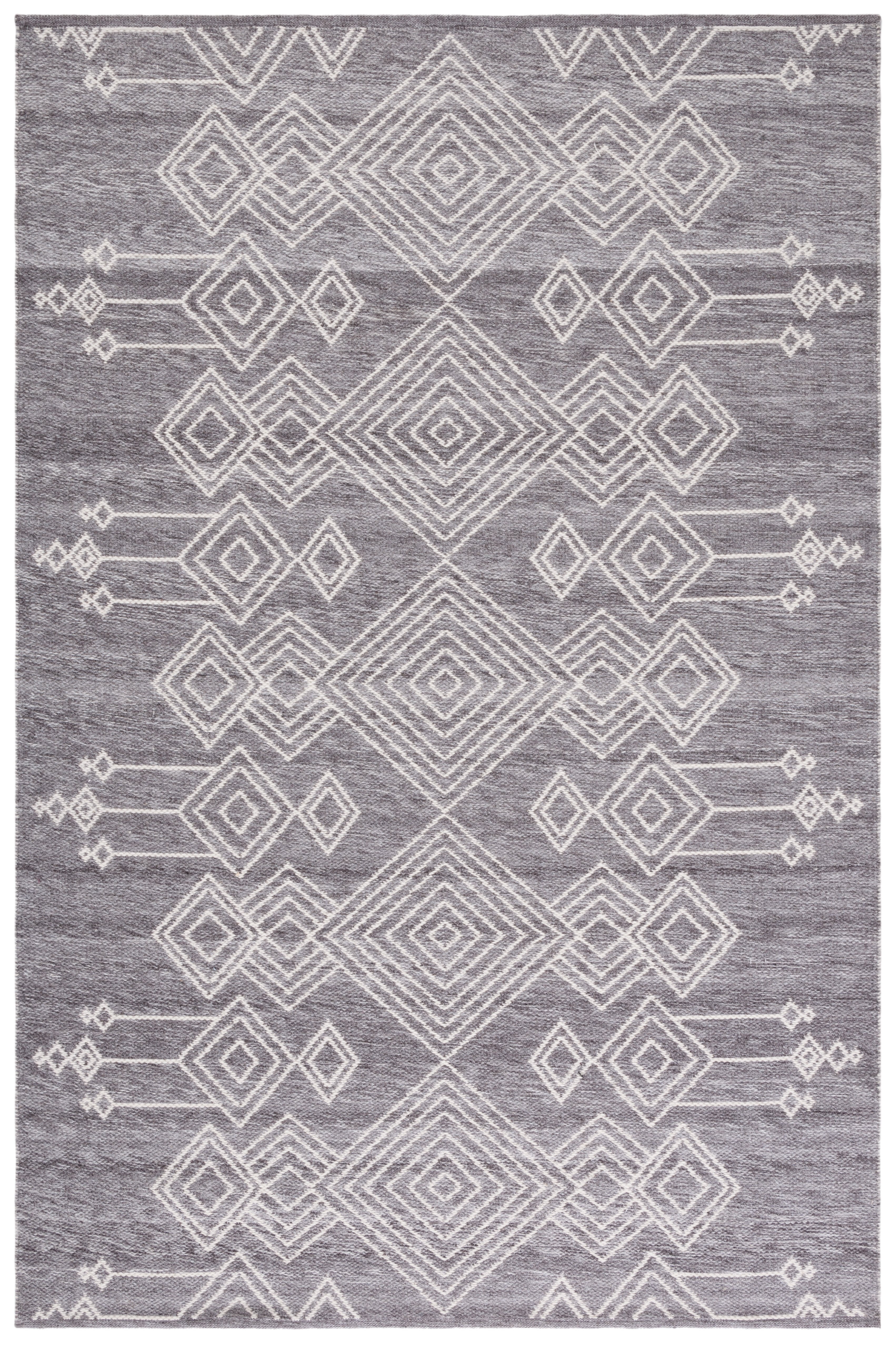 Safavieh Kilim George Geometric Polyester Area Rug, Gray/Ivory, 8' x 10'