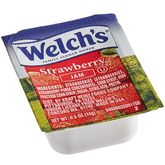 Welch's 0.5 oz. Strawberry Jam Portion Cups - 200/Case