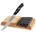thumbnail image 1 of Alata 8-Piece Steak Knives Set with Block, 4.7 Inch with Serrated Edge Razor-Sharp Dinner Knives, Full-Tang Construction, Dishwasher Safe, 1 of 7