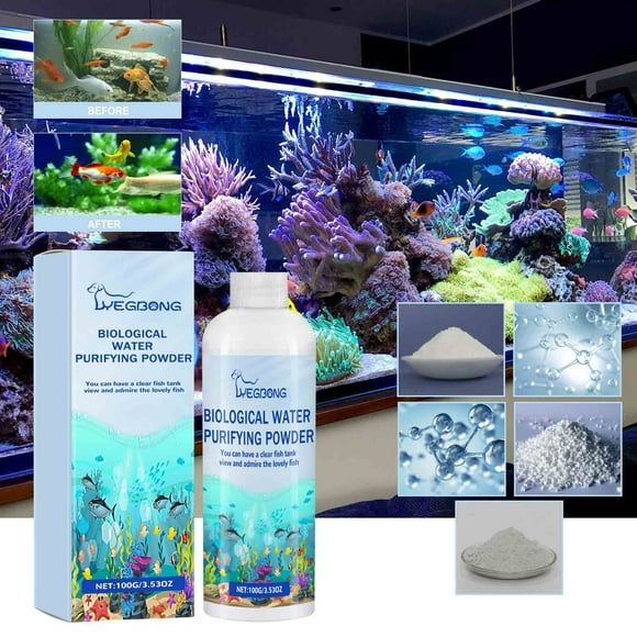 Byikun Algae Remover for Fish Tank, 3.53oz Effective Seaweed Removal and Water Purification, Promotes Fish Health and Vitality, Easy-to-Use Formula, Safe for Fish and Aquatic Plants, Maintains Clear