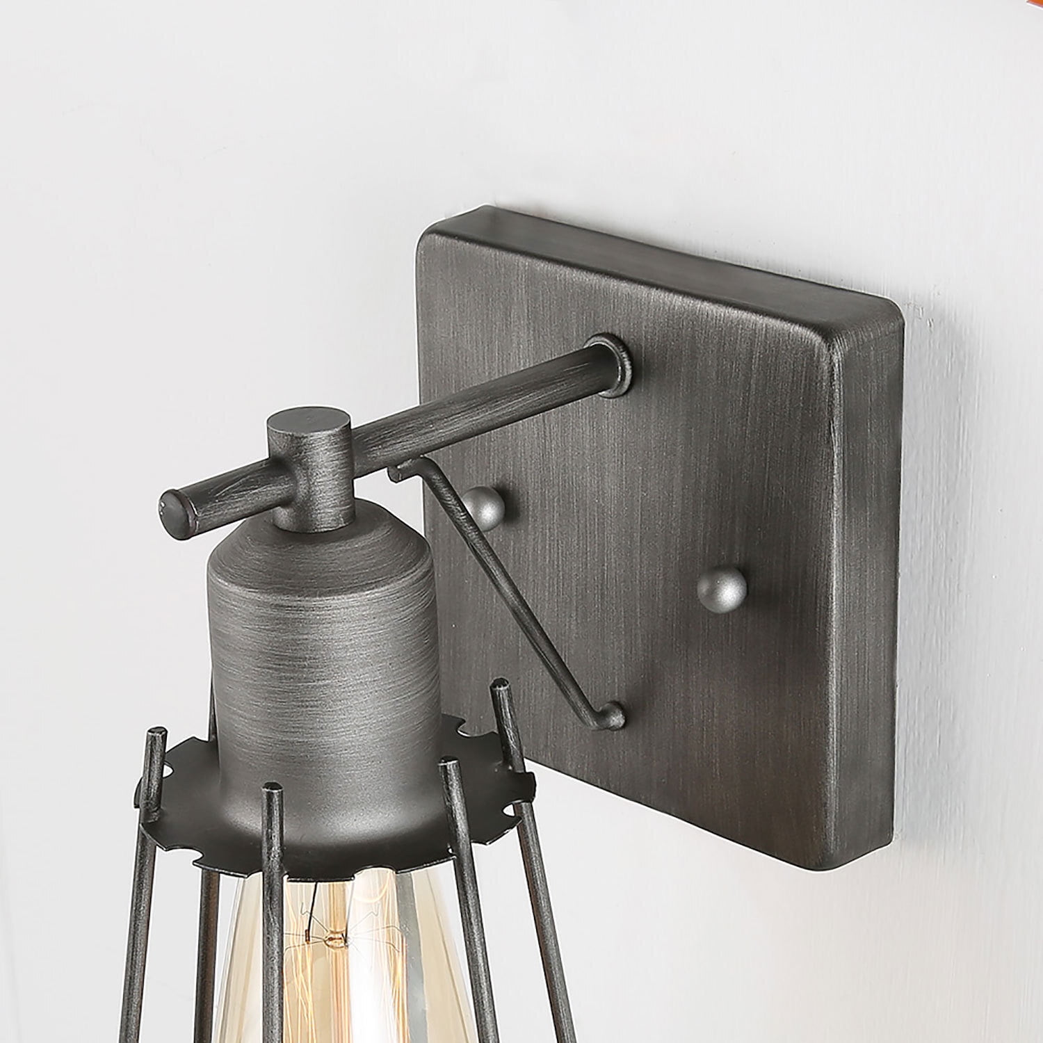 LNC Industrial Bathroom Vanity Lighting Silver Finish Mini Cage Kitchen Light Fixtures