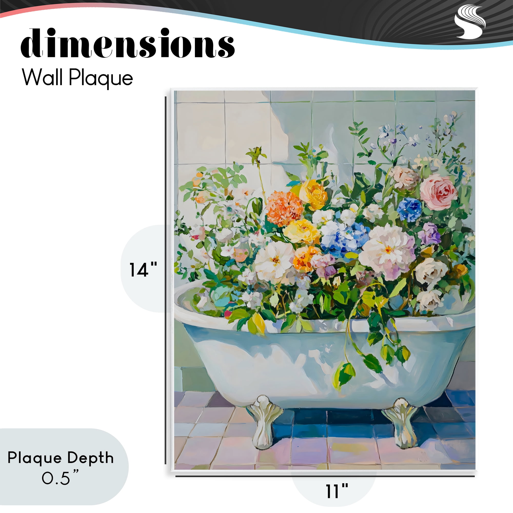 Stupell Industries Vintage Bathtub Bouquet Overgrowth Wall Plaque Art, design by The Prints Vibe