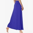 thumbnail image 5 of YUTK Women Maxi Skirt Long Flowy Pleated High Waisted with Pockets Summer Casual Elastic Waist A-Line Skirts Blue S-Xl, 5 of 8