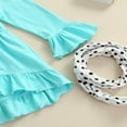 thumbnail image 4 of EIMELI Toddler Baby Girls Spring Princess Flare Pants Set O-Neck Ruffles Tops + Bell Bottom Pants Headband, 4 of 6