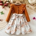 thumbnail image 4 of ATOGUTA Tutu Dress For Girls A Line Long Sleeve Kids Casual Fall Winter Clothes Size 2T-7, Brown, 4 of 6