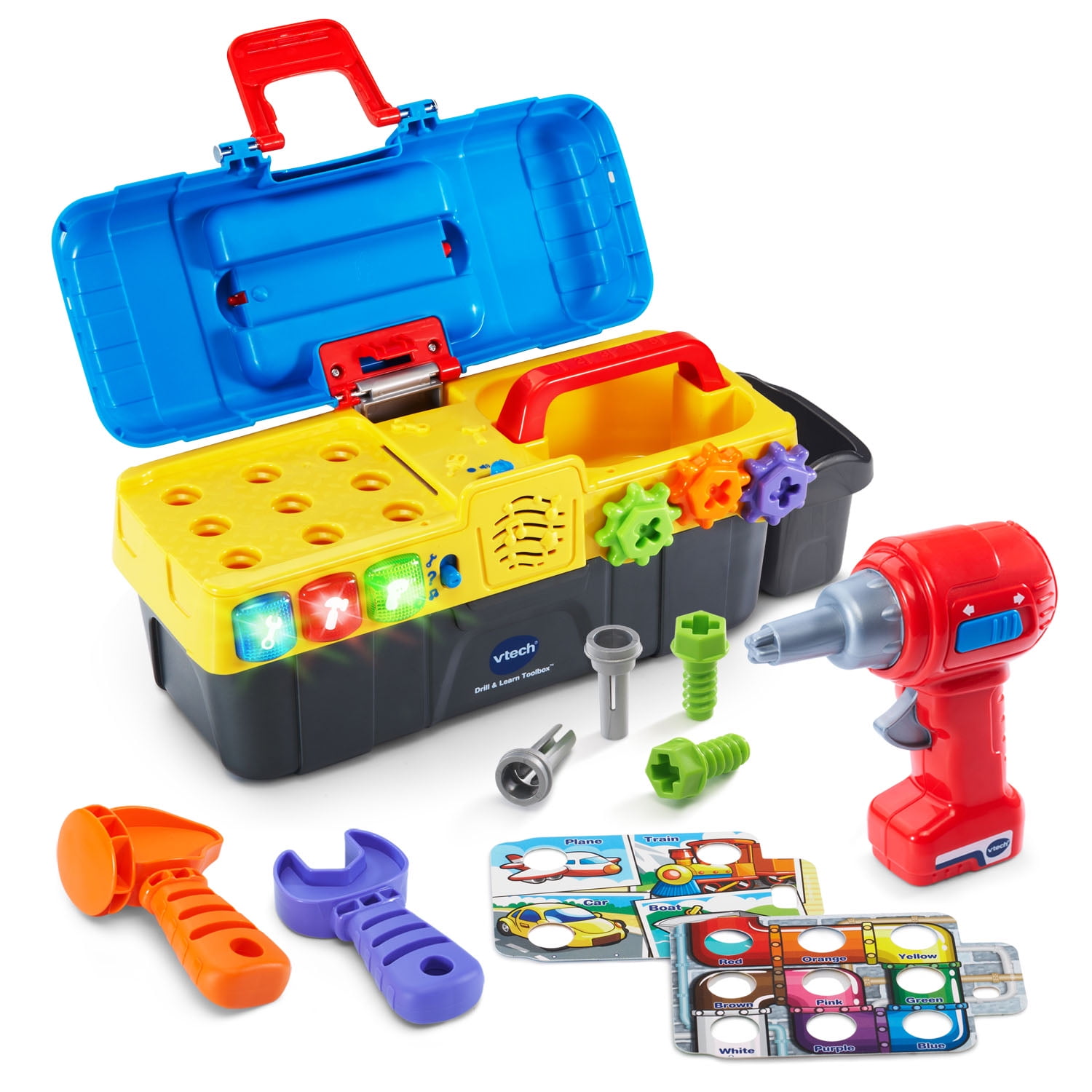 Kidzlane Kids Tool Set with Electronic Cordless Drill and 18 Pretend Play Construction Acs for sale online 