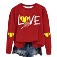 thumbnail image 4 of Timegard Chandail Ras du Cou pour Femmes Automne Ample Confortable Épaules Tombantes Imprimé Manches Longues chandail, 4 of 4