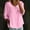 Yellow, variant on Qulqfy Loose Fit Blouses for Women Solid 3/4 Length Sleeve Casual V-Neck Loose Fit Fall Flowy Pleat Work Womens Spring Tops Pink L