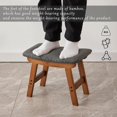 thumbnail image 4 of Foot Stool Ottoman and Footstool Small Sofa Foot Rest Bamboo Foot Stool Under Desk Extra Seating for Living Room Bedroom and Kitchen (Natural Stool Legs - Surface), 4 of 7