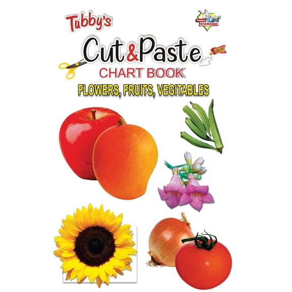 Tubbys Cut & Paste Chart Book Flower, Fruits, Vegitables, (Paperback)
