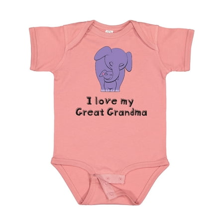 

Inktastic I Love My Great Grandma Elephant Gift Baby Boy or Baby Girl Bodysuit