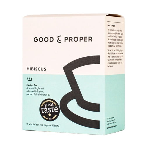 Good & Proper Tea - Hibiscus Teabags 's, British Import (Pack of 3)