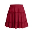 thumbnail image 4 of DHFJKG Womens Layered Ruffle Hem Mini Skirt High Waisted Flowy A-Line Party Summer Casual Tiered Skirt Beach Versatile Skirt, 4 of 5