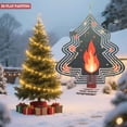 thumbnail image 2 of Stylized Metal Hanging Christmas Tree Wind Spinner - Layered Design with Flame Center Stars & Festive Elements for Garden Decor, 2 of 7