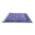 thumbnail image 2 of Ahgly Company Machine Washable Indoor Round Abstract Blue Modern Area Rugs, 7' Round, 2 of 4