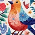 thumbnail image 6 of HAOXIT Round Table Cover Elastic Tablecloth Colorful Botanical Tropical Bird Floral Leaves Suitable for Dining Table and Card Table 46-50, 6 of 8