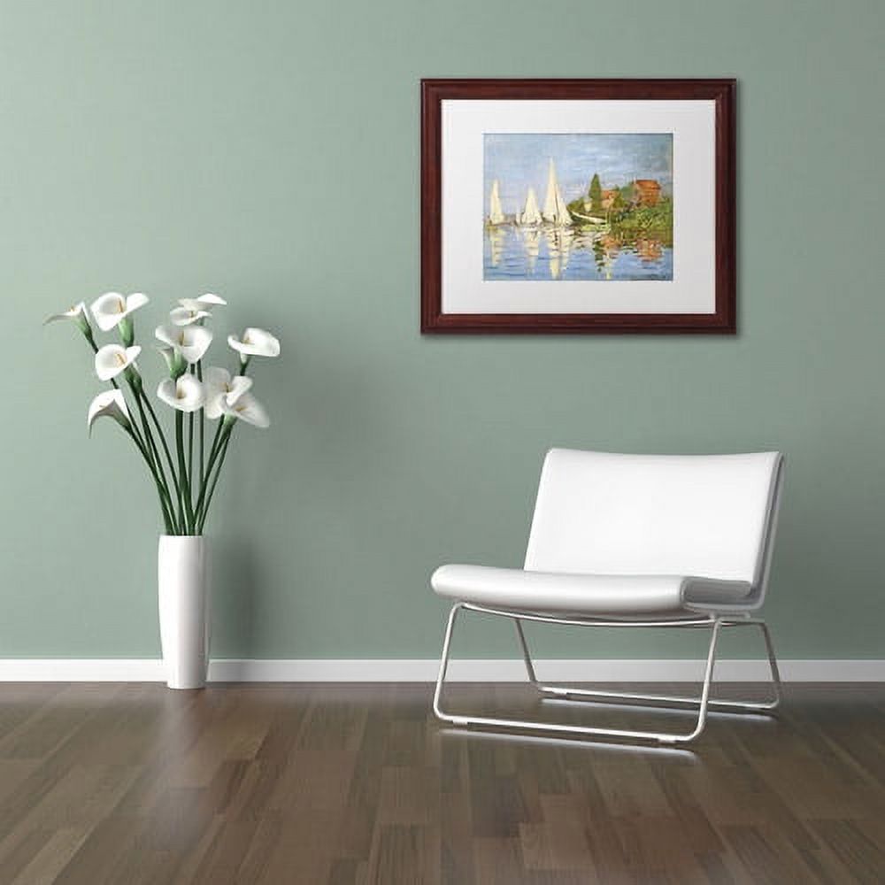 Trademark Fine Art "Regatta at Argenteuil" Matted Framed Canvas Art by Claude Monet