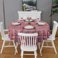 thumbnail image 2 of Colorful Geometric Pattern Round Tablecloth 60"x60",Wrinkle Wipeable Table Cloth for Kitchen Dining Room Picnic Patio Party, 2 of 6