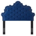 thumbnail image 6 of Tufted Headboard, Nailhead, King California Size, Blue Navy, Velvet, Modern Contemporary, Mid Century Bedroom Master Guest Suite Room, 6 of 9
