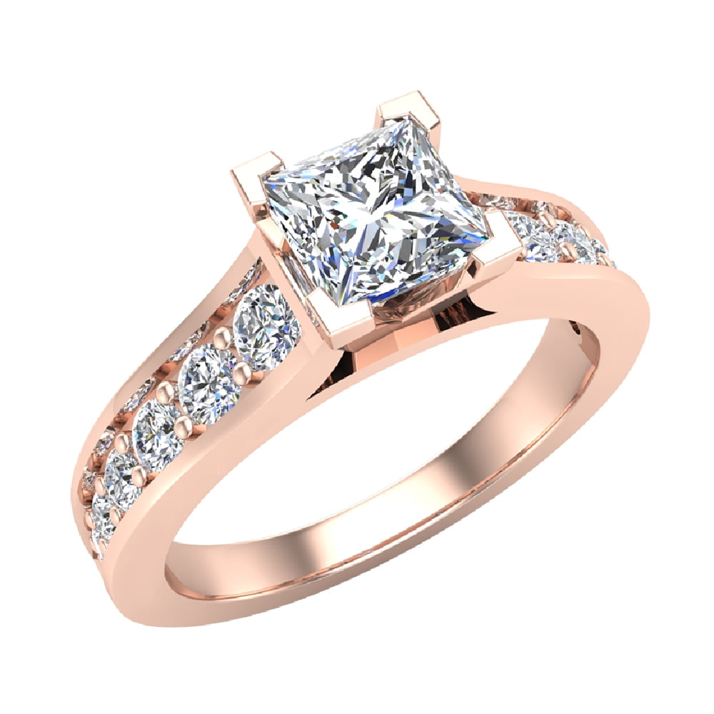 14K White Gold Finish 5.50Ct White Heart Cut Diamond Wedding & Engagement Rings 