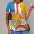 thumbnail image 6 of Nostalgic Vintage Floral Women's T-Shirt Short Sleeve T Shirts Tops Tee Ladies Loose T, 6 of 6
