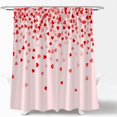 thumbnail image 3 of Valentine''s Day Shower Curtain Romantic Red Pink Heart Dreamy Falling Hearts Cute Sweet Lover Couple Modern Fabric Bathroom Curtain with Hook, 3 of 5