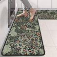 thumbnail image 2 of Kitchen Rugs Sets Of 2,Green Pioneer Flower Pattern Anti Fatigue Kitchen Mat Rugs Non Slip Washable,Decorative Kitchen Floor Mats for Kitchen,Sink,Laundry,17"x47"+17"x47", 2 of 5