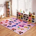 thumbnail image 4 of Janvonne Ocean Animal Alphabet Kids Area Rug - Soft ABC Learning Carpet,Non-Slip Washable Play Mat for Nursery Playroom Bedroom,5x7ft,Pink, 4 of 9