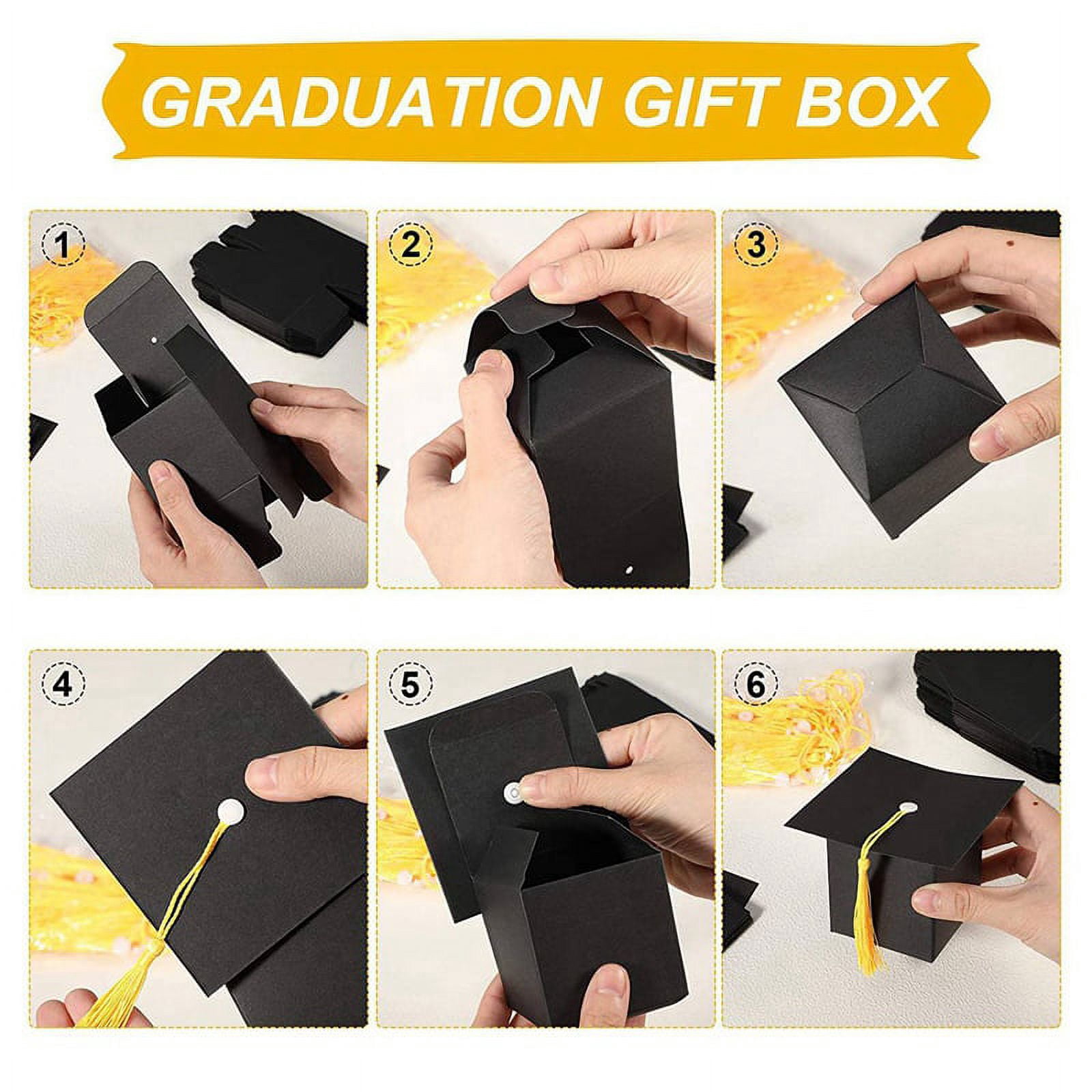 Graduation Decorations 150PCS Graduation Candy Box DIY Grad Cap Box for Graduation Gift Graduation Party Favors Decor