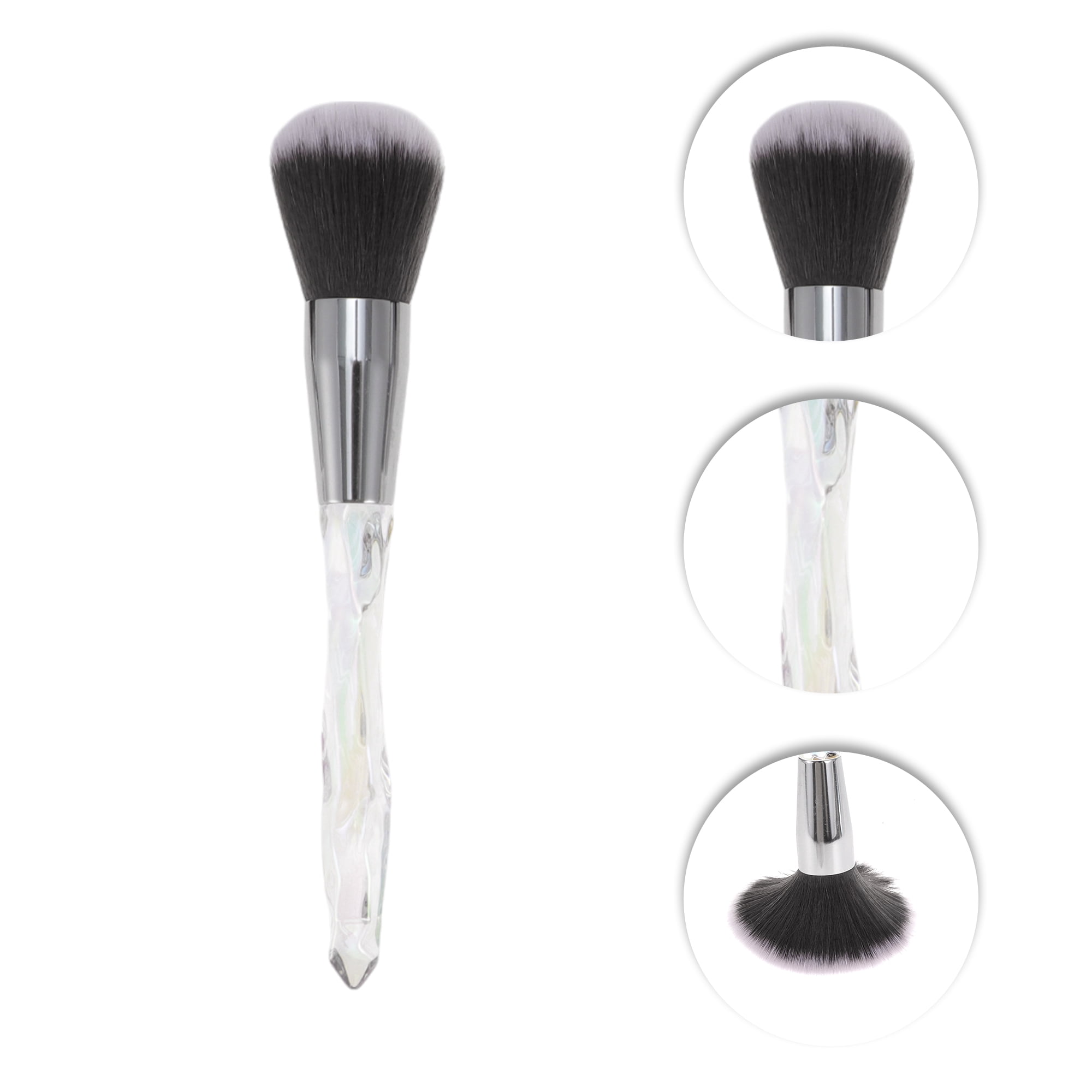 Unique Bargains 10 Pcs Durable Lightweight Makeup Brush Set for Travel White, Gray