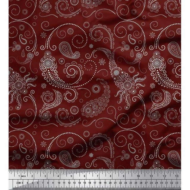 Soimoi Rayon Fabric Floral & Paisley Print Fabric by Yard 56 Inch Wide
