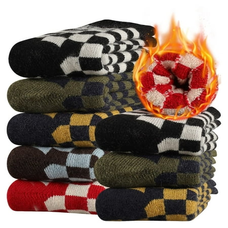 

Heatuff Womens Thick Wool Socks Thermal Warm Winter Crew Socks 5 Pairs Multicolors