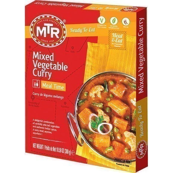 MTR Mixed Vegetable Curry (Ready-to-Eat) 10.5 oz box Pack of 3