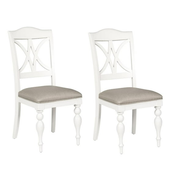 Summer House White Slat Back Side Chair (RTA)-Set of 2