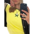 thumbnail image 5 of Coduop Women Cute Star Print Short Sleeve Crop Tee Shirt Top Crewneck Slim Fit T-Shrits, 5 of 8