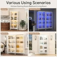 thumbnail image 5 of Tempered Glass Display Cabinet with LED Lights, Tall Curio Cabinet with Side Glass, White Lighted Display Case for Collectibles, Assemble Required, 5 of 9