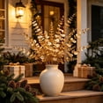 thumbnail image 6 of Gold Artificial Winter Leaf Branch for Vase Fillers, Christmas Mantel and Table Decor, 14.5 Inch Plastic Stem, 6 of 6