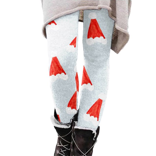 Gibobby Leggings deportivos mujer Leggings de cintura alta con estampado de confort casual para mujer Leggings de Navidad de moda(T,CH)