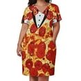 thumbnail image 2 of Pepperoni Pizza Tuxedo Loose Pocket Dress Beachwear Summer women"s clothing summer dress woman 2025 trendy, 2 of 6