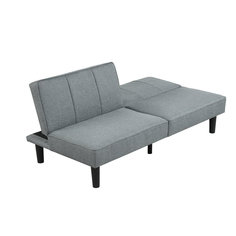 Mainstays Studio Futon Gray Linen Upholstery Walmart