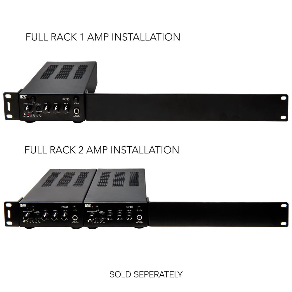 OSD Audio PAX-50 50W Commercial 70V Amplifier, 2 Channel, Class D - ¼ Rack Width, 1U Height