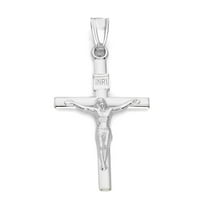925 Sterling Silver INRI Crucifix Pendant - Religious Jewelry Gifts for Baptism