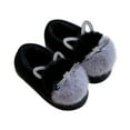 thumbnail image 4 of PINQI Unisex Child Indoor Slippers Kids Children's Boys Girls Fashion Shoes Cute Plush Shoes Indoor Home Warm and Cute Cotton Slippers for Indoor Outdoor(Black,1-2 Years), 4 of 9