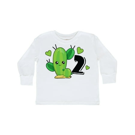 

Inktastic I m 2 with Cute Cactus and Hearts Gift Toddler Boy or Toddler Girl Long Sleeve T-Shirt