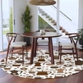 thumbnail image 3 of Round Area Rugs Collection 8 Ft, Coffee Beans Non-Slip Residential Carpet, Funny Cartoon Brown Cake Hot Chocolate Cup Indoor Crawling Mats Runner Rugs for Living Room/Dining Room/Bedroom, 3 of 8