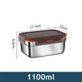 thumbnail image 1 of 304 Stainless Steel Kitchen Fresh-Keeping Box Bento Lunch Box Portable Sealed Food Storage Containers for Work Picnic Tableware 1100ml, 1 of 6